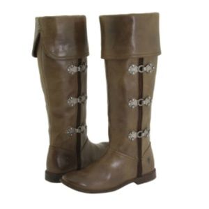Frye Boots Size 5.5 Tall Tan Brown Leather Riding Equestrian Knee High Cuff New
